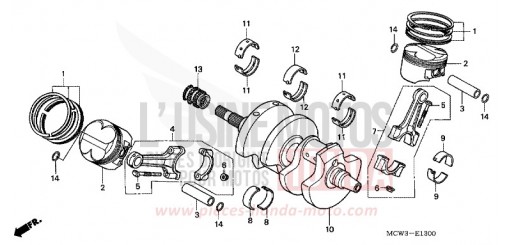 VILEBREQUIN/PISTON VFR800A3 de 2003